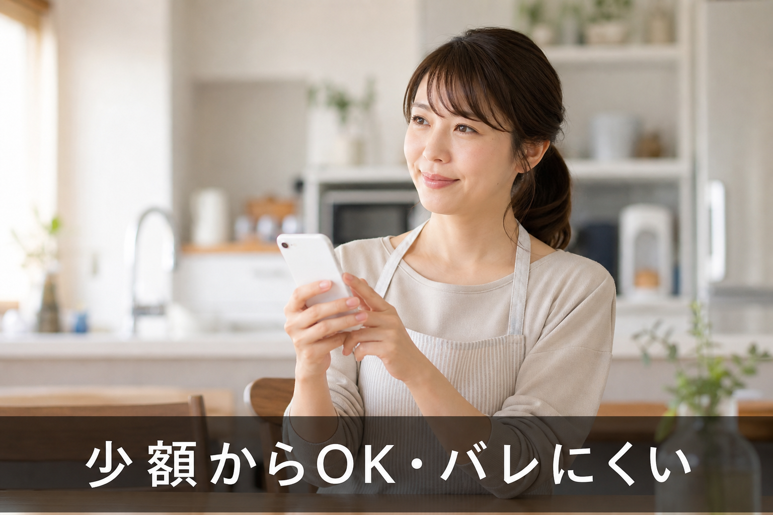 少額からOK・バレにくい借入を検討する女性のイメージ