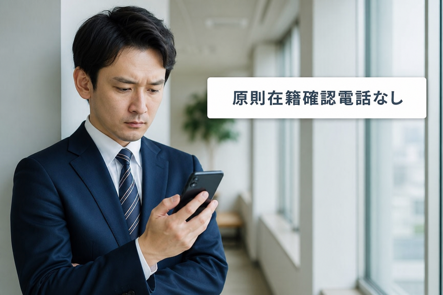 原則在籍確認電話なしを確認するイメージ