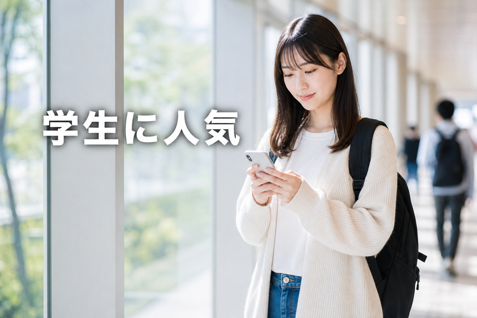 学生に人気のカードローンをスマホで確認するイメージ