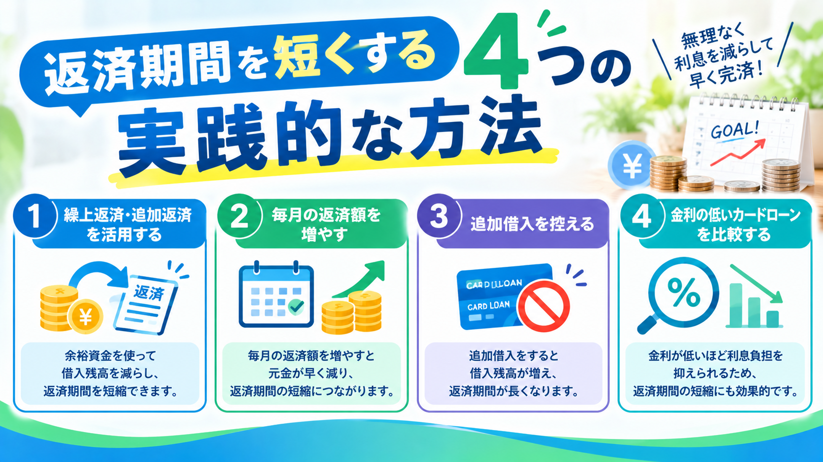 返済期間を短くする4つの実践的な方法